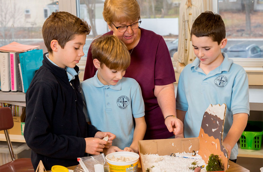 grade 5 science class at Saint Michael School