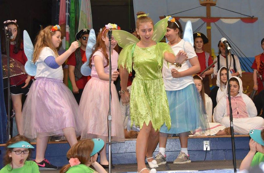 Middle school students performing for drama club